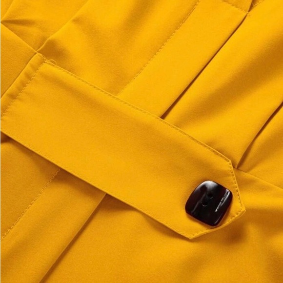Mustard Yellow Long Sleeve Maxi Shirt Dress - Picture 3 of 4